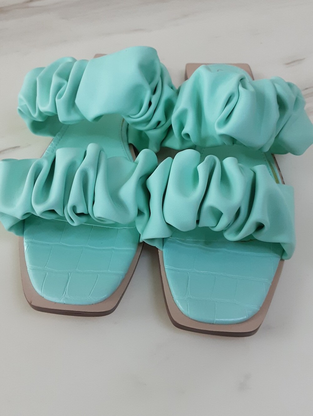 Circus NY by Sam Edelman Iggy Teal Ruched Slide Sandals Sz 9 - Picture 4 of 10